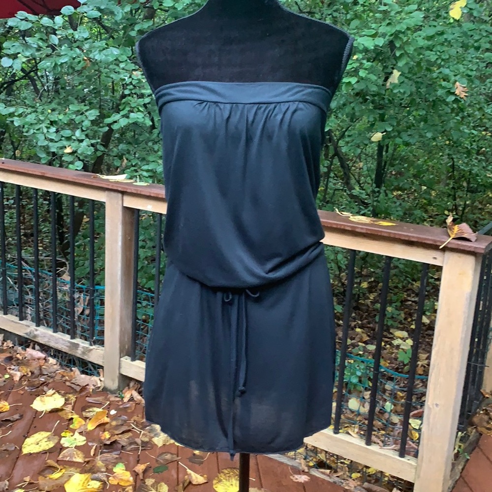 Debbie Katz South Beach black strapless dress/coverup.